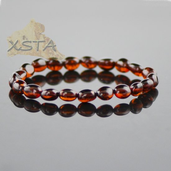 Amber olive cherry beads bracelet